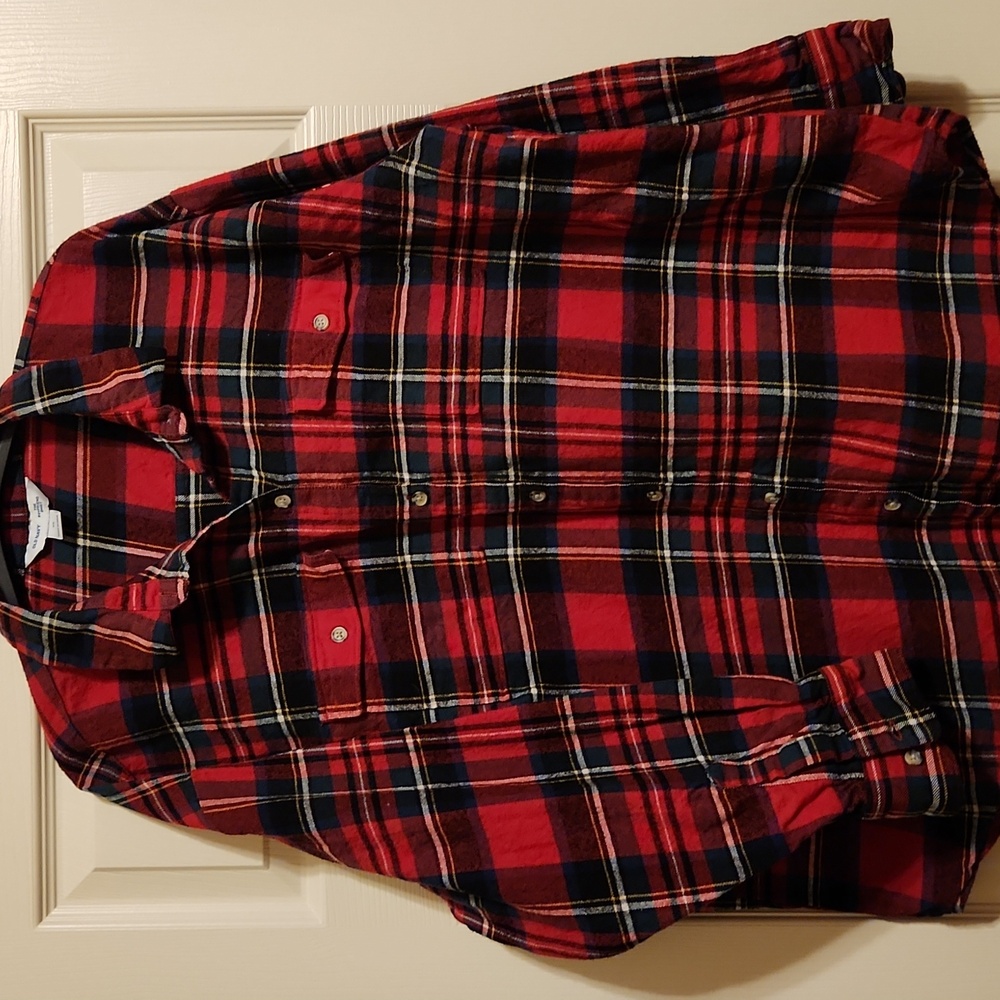 Old Navy 2X plaid flannel boyfriend shirt
